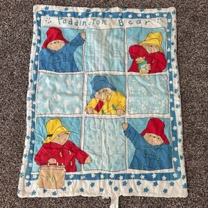 Vintage Paddington Bear Baby Crib or Toddler Bed Blanket Quilt
